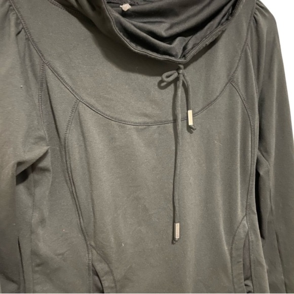 Prana Black Funnel Neck Drawstring Pullover Size Small - Picture 3 of 5